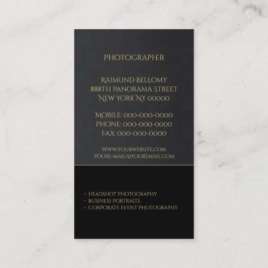 カメラレンズ名刺 名刺 (裏面)