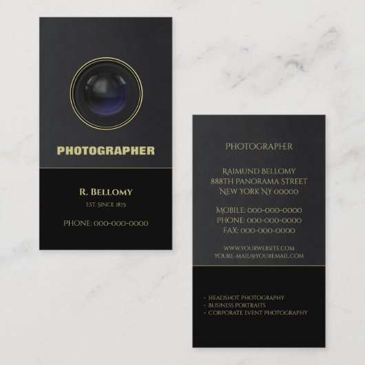 カメラレンズ名刺 名刺 (正面/裏面)