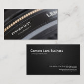 カメラレンズ店 – 白黒フォトグラファー 名刺 (正面/裏面)
