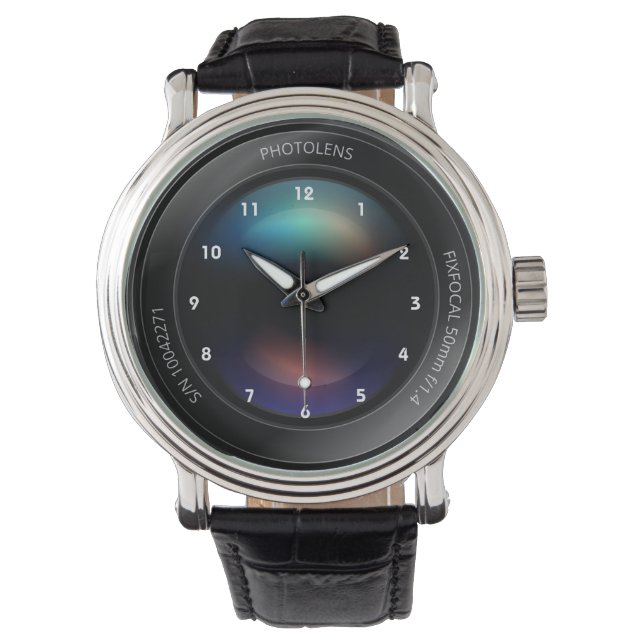 カメラレンズ撮影デザイン時計 腕時計 (正面)