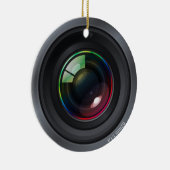 カメラレンズ-あなたの写真を加えて下さい セラミックオーナメント (右)