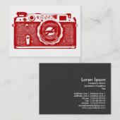 カメラロシアの – 白にルビー 名刺 (正面/裏面)