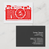 カメラロシアの – 白の赤 名刺 (正面/裏面)