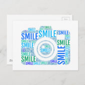 カメラワードアート、文字デザインスマイル ポストカード (正面/裏面)