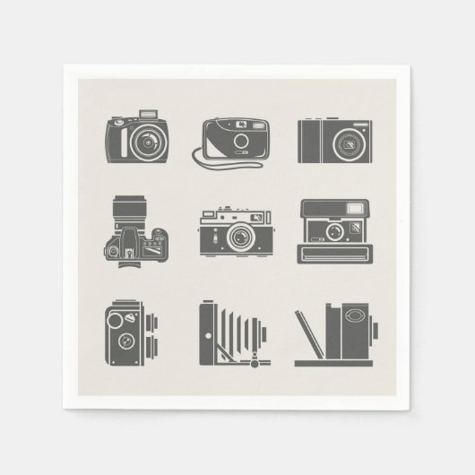 カメラヴィンテージ撮影 スタンダードカクテルナプキン (正面)