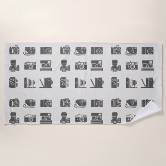カメラヴィンテージ撮影 ビーチタオル (正面)
