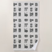 カメラヴィンテージ撮影 ビーチタオル (正面)