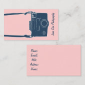 カメラ事業、ピンク写真アンティークフィルム 名刺 (正面/裏面)