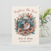 カメラ付きフローラ結婚式招待状 招待状 (スタンド正面)