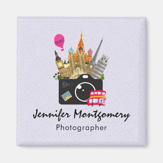 カメラ付きヨーロッパランドマーク マグネット (正面)