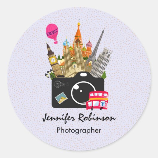 カメラ付きヨーロッパランドマーク ラウンドシール (正面)