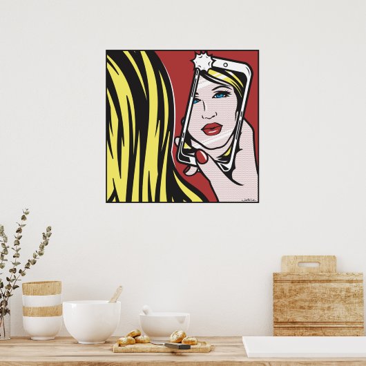 カメラ付き少女 ポスター (キッチン)