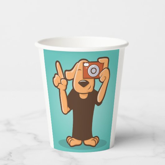 カメラ付き犬 紙コップ (正面)