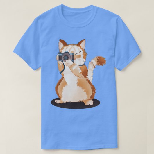 カメラ付き猫 Tシャツ (デザイン正面)