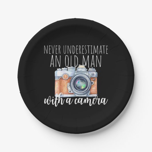 カメラ付き老人 ペーパープレート (正面)