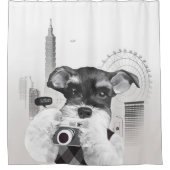 カメラ付シュナウザー シャワーカーテン (正面)