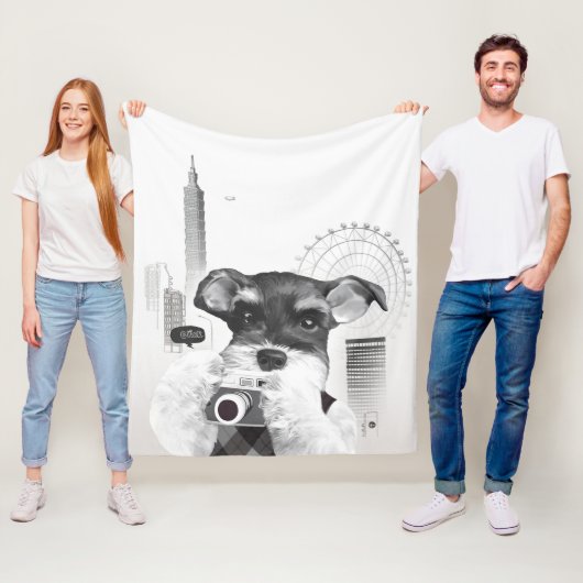 カメラ付シュナウザー フリースブランケット (インサイチュ)