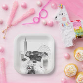 カメラ付シュナウザー ペーパープレート (パーティー)