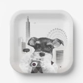 カメラ付シュナウザー ペーパープレート (正面)