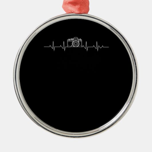 カメラ写真ハートビートフォトグラファー メタルオーナメント (正面)