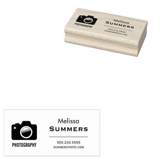 カメラ写真 – フォトグラファー連絡情報 ラバースタンプ (押印)