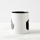 カメラ愛写真撮影ファンアイコングラフィックのモダン ツートーンマグカップ (中央)