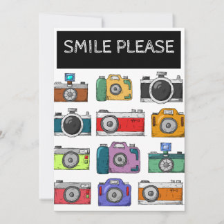 カメラ愛好家・写真家のための誕生日カード 招待状