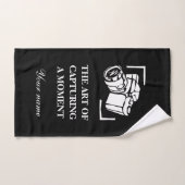 カメラ撮影引用文白黒カスタム撮影 ハンドタオル (ハンドタオル)