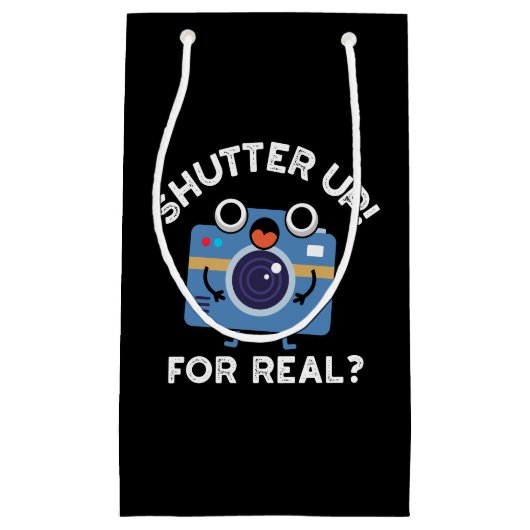 カメラ用シャッ実在タおもしろいーアップPun Dark BG スモールペーパーバッグ (正面)