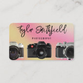 カメラ粒子のカラフル粗い写真の名刺 名刺 (正面)