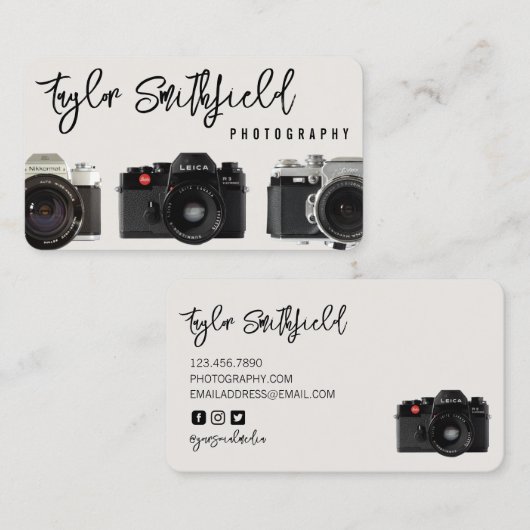 カメラ素朴撮影名刺 名刺 (正面/裏面)
