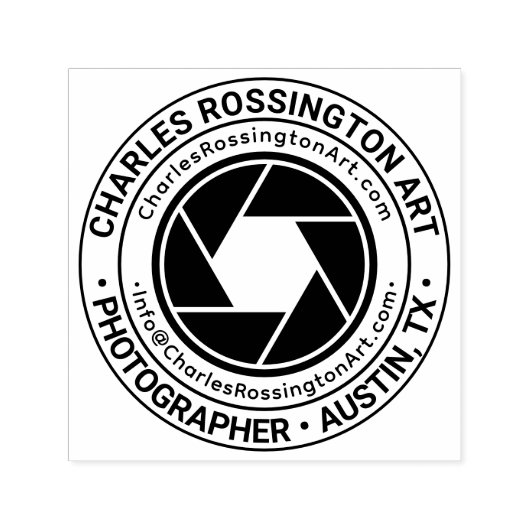 カメラ絞りビジネス名ロケーションURL電子メール セルフインキングスタンプ (デザイン)