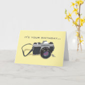 カメラ誕生日カード カード (黄色い花)