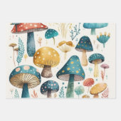 カメラ&キノコ、レトロGroovyラッピング紙 ラッピングペーパーシート (正面3)