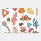 カメラ&キノコ、レトロGroovyラッピング紙 ラッピングペーパーシート (正面2)