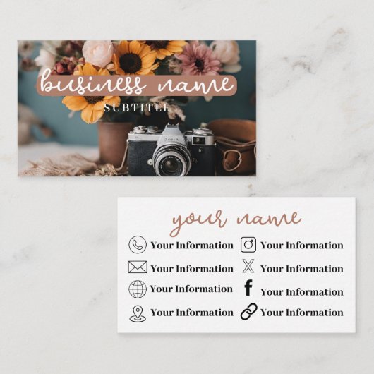 カメラ+フラワーズ名刺 名刺 (正面/裏面)