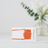 カメラ ブライト オレンジ 写真 ビジネス カード (スタンド正面)