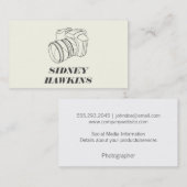 カメラ（ラインアート） |写真 名刺 (正面/裏面)