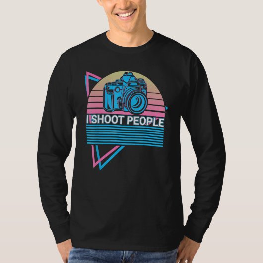 カメラ 写真撮影 写真家 レトロ 私は人を撮影します Tシャツ (正面)