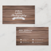 カメラ-名刺との木製の写真撮影 名刺 (正面/裏面)