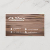 カメラ-名刺との木製の写真撮影 名刺 (裏面)