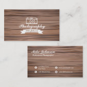 カメラ-名刺との木製の写真撮影 名刺 (正面/裏面)