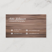 カメラ-名刺との木製の写真撮影 名刺 (裏面)