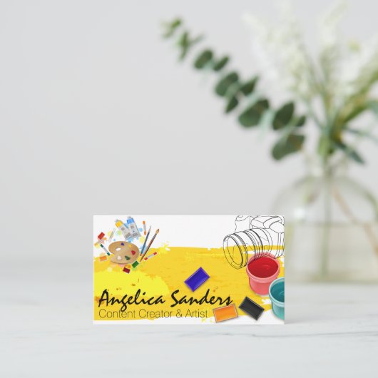 カメラ 絵を描 |  |デザイナー |クリエイティブ 名刺 (スタンド正面)