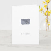 カメラ-遅れ誕生日|ああ、スナップの挨拶 カード (黄色い花)