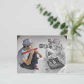 カメラ- 3D芸術-対カメラマン書いて下さい ポストカード (スタンド正面)