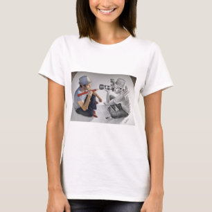カメラ- 3D芸術-対カメラマン書いて下さい Tシャツ