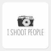 カメラI撮影People Shirt Camera Loversユーモア スクエアシール (正面)