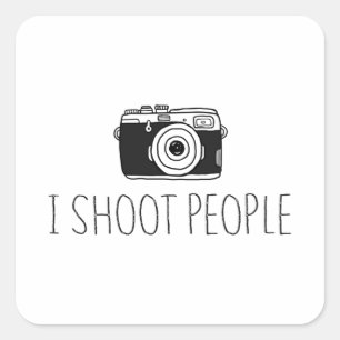 カメラI撮影People Shirt Camera Loversユーモア スクエアシール