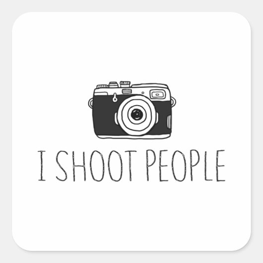 カメラI撮影People Shirt Camera Loversユーモア スクエアシール (正面)